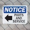Signmission Parts And Service (Left Arrow), 14 in W x Rectangle, Plastic OS-2PACK-NS-P-1014-L-17135 - alternate 6